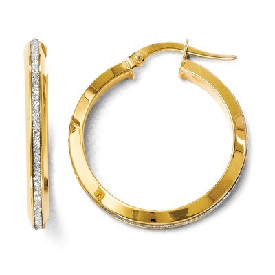 Leslie&#39;s Polished Glimmer Infused Hoop Earrings - 14k Gold HB-LE335, MPN: LE335, 883957023984