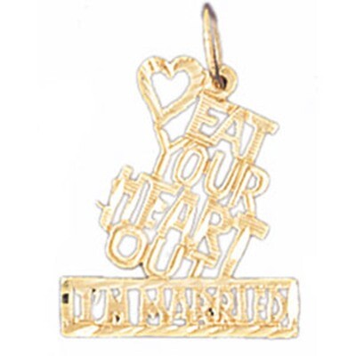Dazzlers Jewelry Eat Your Heart Out Pendant Necklace Charm Bracelet in Yellow, White or Rose Gold 1…