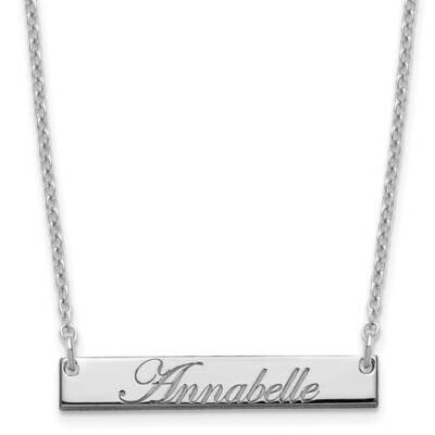 Small Polished Edwardian Script Bar Necklace Sterling Silver Rhodium-plated XNA1214SS, MPN: XNA1214…