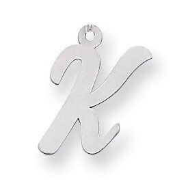 Medium Script Initial K Charm Sterling Silver QC5082K, MPN: QC5082K, 883957544717