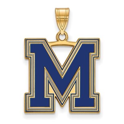 University of Memphis Large Enamel Pendant Gold-plated Silver GP064UMP, MPN: GP064UMP, 886774952109