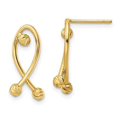 Diamond-Cut Fancy Post Earrings 14k Gold Polished TL1166, MPN: TL1166, 191101801532