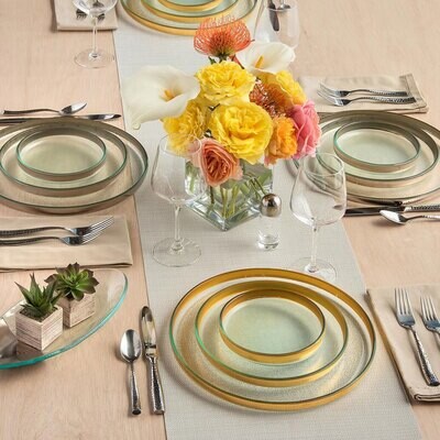 Annieglass Mod Medium Round Plate Gold, MPN: MD102G, UPC: