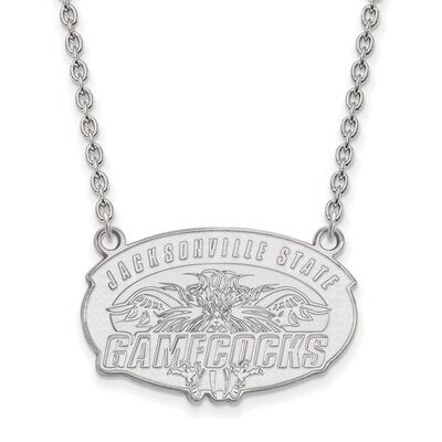 Jacksonville State University Large Pendant with Chain Necklace 14k White Gold 4W010JAC-18, MPN: 4W…