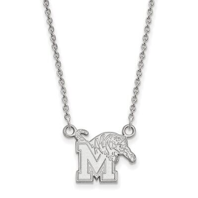 University of Memphis Small Pendant with Chain Necklace 14k White Gold 4W011UMP-18, MPN: 4W011UMP-1…