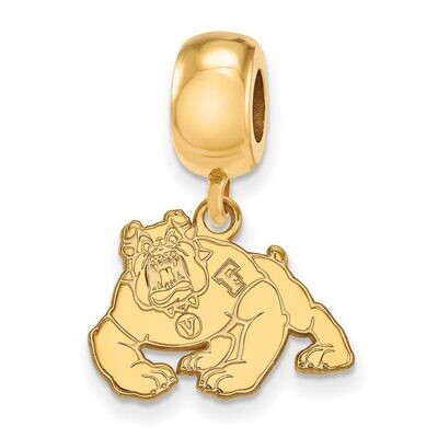 California State University Fresno Bead Charm Small Dangle Gold-plated Silver GP009CSF, MPN: GP009C…
