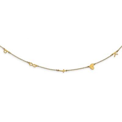 5 Initial Symbol Necklace Sterling Silver Gold-plated XNA1290GP, MPN: XNA1290GP,