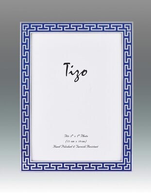 Tizo Blue Greek Key Enamel Picture Frame 8 x 10 Inch, MPN: 6230BLU-80,