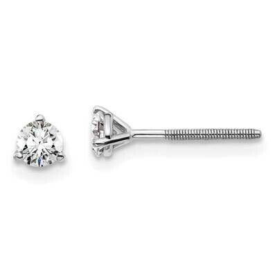 1/3Ctw Vs/Si, D E F, 3 Prong Screw Back Earrings 14k White Gold Lab Grown Diamond EM1017S-033-WLD, …