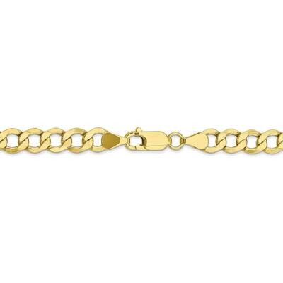 22 Inch 6.5mm Semi-Solid Curb Link Chain 10k Yellow Gold 10BC109-22, MPN: 10BC109-22, 886774568751