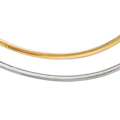 Leslie&#39;s Supreme Reversible Omega Chain 16 Inch - 14k Gold Two-tone HB-2690-16, MPN: 2690-16, 88395…