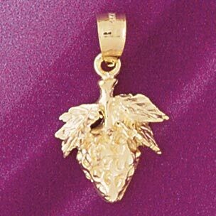 Dazzlers Jewelry Strawberry Fruit Pendant Necklace Charm Bracelet in Yellow, White or Rose Gold 686…