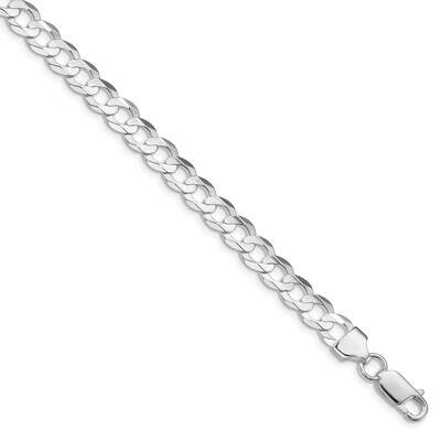 6.75mm Concave Beveled Curb Chain 26 Inch Sterling Silver QCBC180-26, MPN: QCBC180-26,