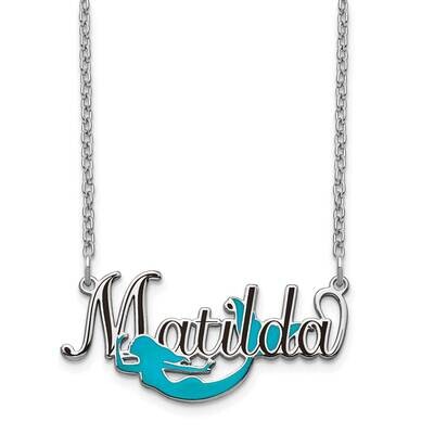Epoxied Mermaid Nameplate Necklace 10k White Gold 10XNA995W, MPN: 10XNA995W,