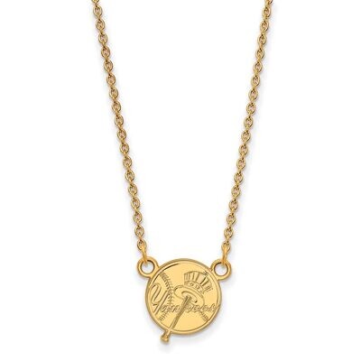 New York Yankees Small Pendant with Chain Necklace 10k Yellow Gold 1Y059YAN-18, MPN: 1Y059YAN-18, 8…