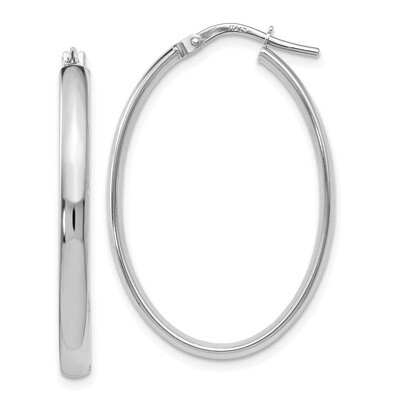 Leslie&#39;s Oval Hoop Earrings 10k White Gold Polished HB-10LE330, MPN: 10LE330, 191101550638
