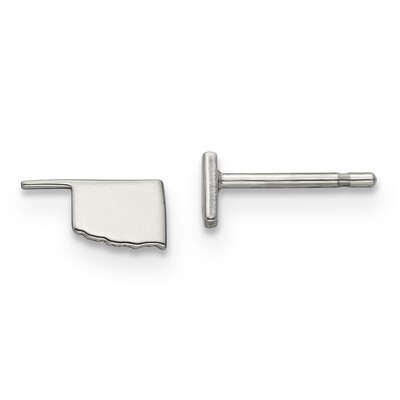 Oklahoma State Small Earrings Sterling Silver Engravable XNE50SS-OK, MPN: XNE50SS-OK, 886774567204