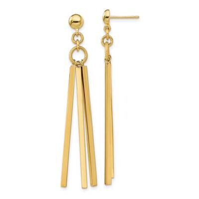 3 Bar Post Dangle Earrings 14k Gold Polished TF2166, MPN: TF2166, 883957993645