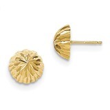 Diamond -cut 10mm Domed Post Earrings 14k Gold YE1695, MPN: YE1695, 716838263066