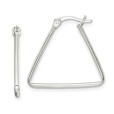 Triangle Hoop Earrings Sterling Silver Polished QE14108, MPN: QE14108, 886774102771