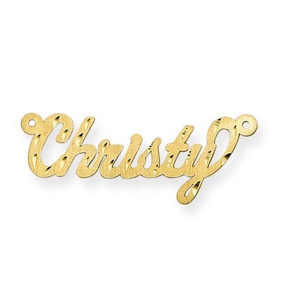 0.013 Gauge Satin Diamond-cut Nameplate Pendant 14k Gold XNA188Y, MPN: XNA188Y, 883957972282