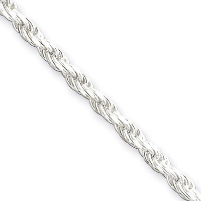 16 Inch 2.5mm Diamond-cut Rope Chain Sterling Silver QDC055-16, MPN: QDC055-16, 883957920092