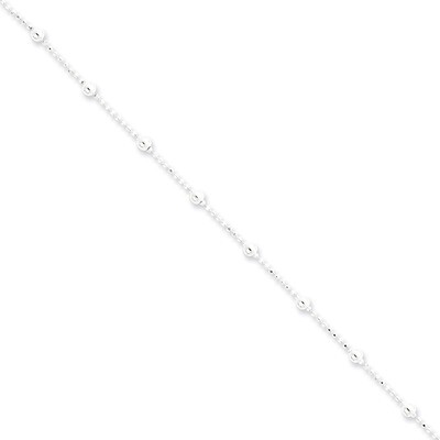18 Inch 1.15mm Diamond-cut Beaded Chain Sterling Silver QPE54-18, MPN: QPE54-18, 883957981376