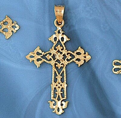 Dazzlers Jewelry Cross Pendant Necklace Charm Bracelet in Yellow, White or Rose Gold 7885, MPN: DZ-…
