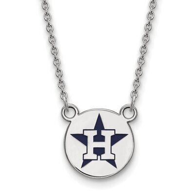 Houston Astros Small Enamel Disc Necklace Sterling Silver SS023AST-18, MPN: SS023AST-18, 8867746293…