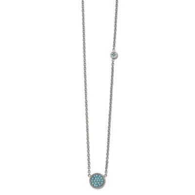 Reconstructed Turquoise with 2 Inch Extender Necklace Stainless Steel Polished SRN2732-17.75 by Chi…