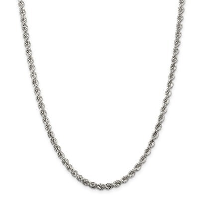 Solid Rope 4.5mm Necklace 30 Inch Sterling Silver QDR080-30, MPN: QDR080-30, 191101394096