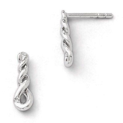 Twisted Diamond Post Earrings Sterling Silver QW323, MPN: QW323, 191101192678