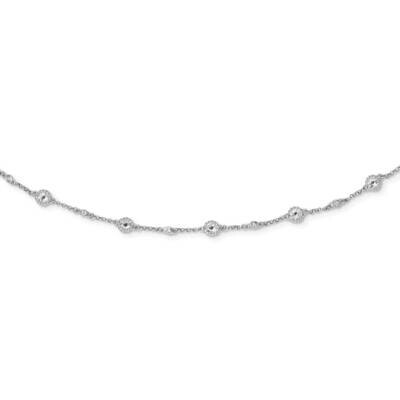 White Topaz Station Necklace Sterling Silver Rhodium-plated QG5309-36, MPN: QG5309-36, 883957951409