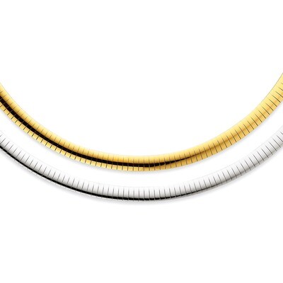 6mm Reversible with Extender Cubetto Necklace Sterling Silver &amp; 14k Gold-plated RSM6-16, MPN: RSM6-…