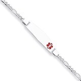 8 Inch Medical ID Figaro Link Bracelet Sterling Silver XSM22-8, MPN: XSM22-8, 883957717920