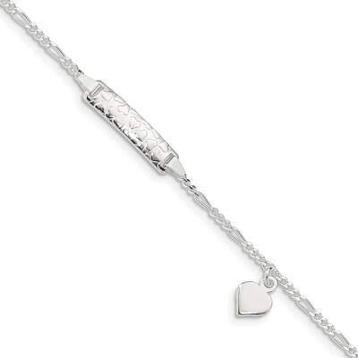 Heart Plate with Heart .75 Inch Ext. Children&#39;s Bracelet 5.5 Inch Sterling Silver QID156-5.5, MPN: …