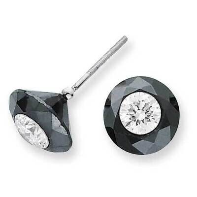 5.50Ct. Black and White Diamonds Stud Earrings AA Quality WNE550AA, MPN: WNE550AA, 191101488269