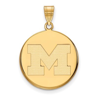 Michigan University of Large Disc Pendant 14k Yellow Gold 4Y038UM, MPN: 4Y038UM, 886774880303