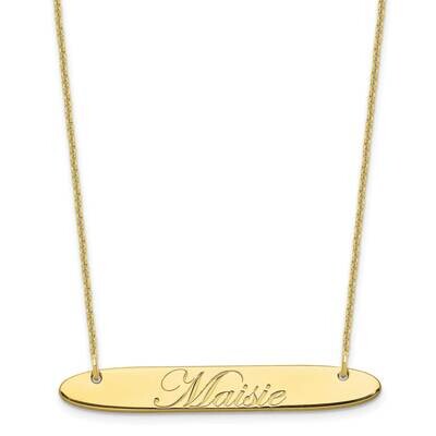 Polished Oblong Edwardian Script Bar Necklace 10k Gold Medium 10XNA1221Y, MPN: 10XNA1221Y, 19690415…