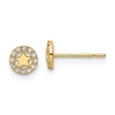 Star Post Earrings 14k Gold CZ Diamond GK1116 by Madi K, MPN: GK1116, 883957973623
