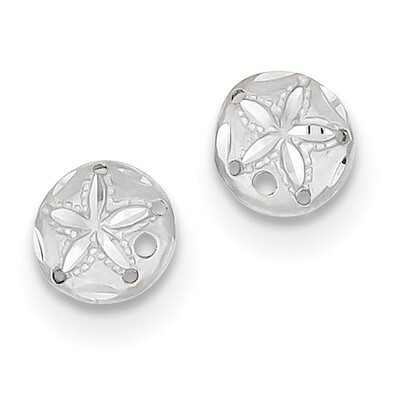 Diamond -cut Sand Dollar Earrings 14k white Gold TC767W, MPN: TC767W, 191101055751
