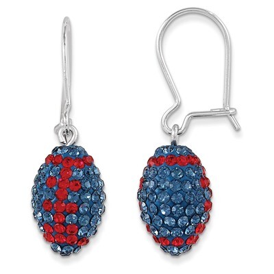 University of Mississippi Football Earrings Sterling Silver Swarovski Elements CE0172-55