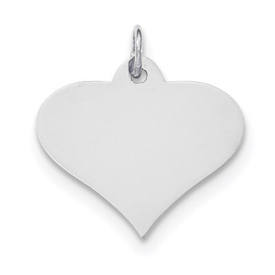 Plain .018 Gauge Engravable Heart Disc Charm 14k white Gold XWM628/18, MPN: XWM628/18, 191101456831