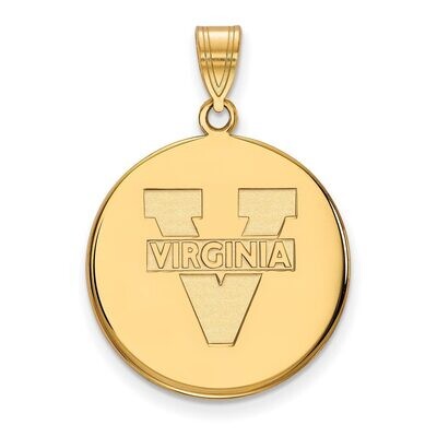 University of Virginia Large Disc Pendant Gold-plated Silver GP041UVA, MPN: GP041UVA, 886774941868