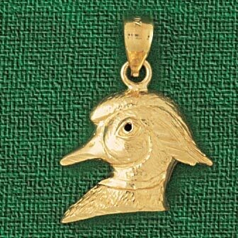 Dazzlers Jewelry Wood Pecker Pendant Necklace Charm Bracelet in Yellow, White or Rose Gold 2897, MP…