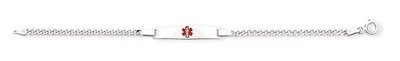 Children&#39;s Medical ID Curb Link Bracelet Sterling Silver XSM57-6, MPN: XSM57-6, 883957274607