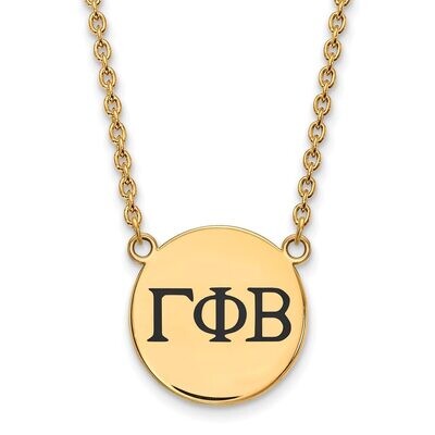 Gamma Phi Beta Small Enameled Pendant with 18 Inch Chain Gold-plated Silver GP017GPB-18, MPN: GP017…