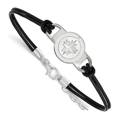 Winnipeg Jets Small Center Leather Bracelet Sterling Silver SS022JTS-7, MPN: SS022JTS-7, 1911011539…