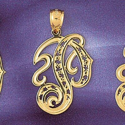 Dazzlers Jewelry Initial P Pendant Necklace Charm Bracelet in Yellow, White or Rose Gold 9563p, MPN…