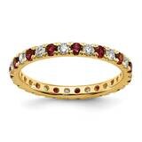 Si1/Si2 G H I &amp; Created Ruby Eternity Band 14k Gold Lab Grown Diamond ET0049-CRU-050-8YLG, MPN: ET0…